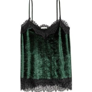 H&M Green Velvet Cami